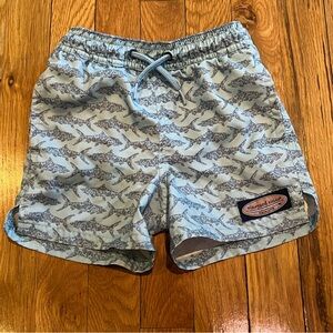 Vineyard Vines Gray Shark Pattern Swim Trunks 3T